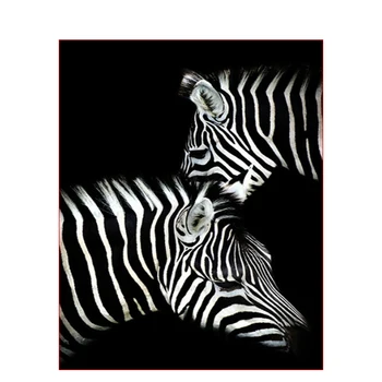 Zebra Pinturas Acrílicas Por el Número De Lona Para Adultos de Pintura Digital Con Marco de Animales para Colorear Imagen Por el Número de la Decoración del Hogar