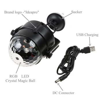 3W USB 5V Mini bola de Discoteca de la lámpara KTV DJ luz de la Etapa de control Remoto infrarrojo Inalámbrico de Voz activado Lámpara de Fiesta en casa de baile espectáculo de luz RGB