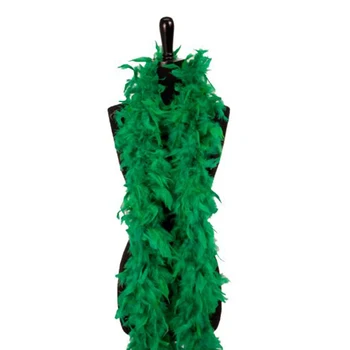 1 pieza Decorativa de la Navidad de Color Verde boa de Plumas de Marabú Penacho Bufanda de Halloween ropa/de Señora de la Boda accesorios de BRICOLAJE