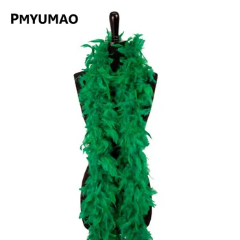 1 pieza Decorativa de la Navidad de Color Verde boa de Plumas de Marabú Penacho Bufanda de Halloween ropa/de Señora de la Boda accesorios de BRICOLAJE