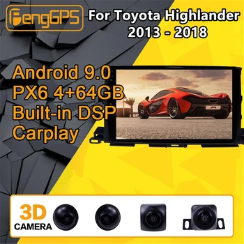 Para Toyota Highlander Android Radio De 2013 - 2018 multimedia del Coche Reproductor de PX6 de Navegación GPS Jefe de la unidad de 360 Cámara Autoradio