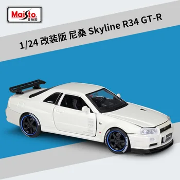 Maisto 1:24 Nissan Skyline GT-R R34 versión modificada de la aleación del coche modelo de simulación de la decoración del coche de la colección de juguete de regalo