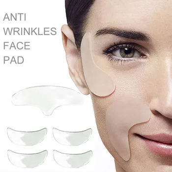 5Pcs Reutilizables Anti de la Arruga del Ojo en la Frente Parche de Cuidado de la Piel de las Almohadillas de Silicona Médica de la Elevación de Cara de Piel de Apriete Faical etiqueta Engomada de la Belleza