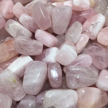 De gran tamaño natural de cuarzo Rosa de cristal cayó de piedra de pulido de piedras de cuarzo rosa