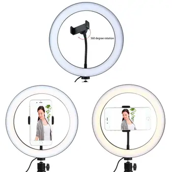 Selfie Anillo de Luz LED de la Luz del Círculo USB LED Lámpara de Escritorio con Soporte Regulable LED Luz de Relleno para la transmisión en Vivo de la Fotografía