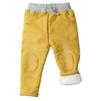 2020 de Alta calidad, gruesa caliente del invierno de cachemira niños pantalones de bebés Niños Niñas niños' pantalones de algodón de los niños jeans1-6Y