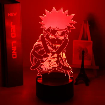 Acrílico 3d Ilusión de la Noche de la Lámpara de Naruto Uzumaki Cartel para el Hogar Decoración de la lámpara de noche Fresca del Regalo de Cumpleaños de Naruto Led Luz de la Noche