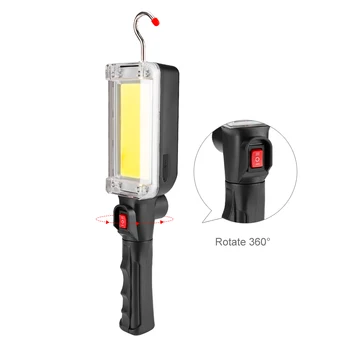 Sanyi Magnético de Reparación de Coches Luz de Trabajo 2 Modos de la MAZORCA LED de la Linterna de Carga USB 18650 de la Antorcha Portátil Linterna para Camping Caza