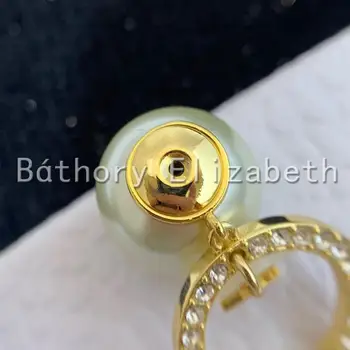Báthory · Elizabeth 2020 Nueva Moda de las Mujeres Pendientes de la Estrella de la Carta de Círculo Con diamantes de imitación Pendientes de Perlas Para las Mujeres Pendientes