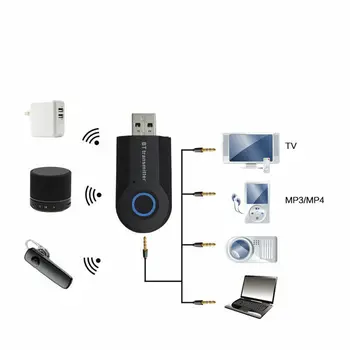 Inalámbrica Bluetooth 4.0 Transmisor de Audio RCA a 3.5 mm AUX Adaptador USB HUB para el Teléfono Móvil de la PC de la TV Auriculares de Música de Coche