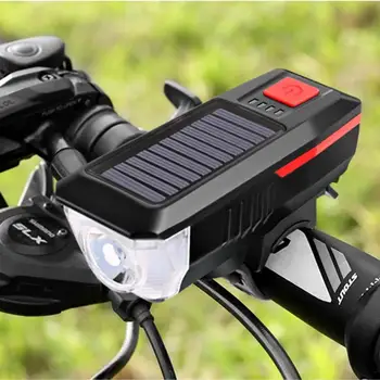 USB Recargable de la Bici de la Bicicleta Luz Delantera + Cuerno de la Luz Trasera LED Linterna Lámpara de la Bici Ciclismo Linterna Accesorios de Moto