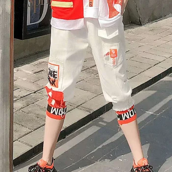 Max LuLu 2020 De Verano De La Moda De Corea Damas Arrancó Impreso Pantalones Vaqueros De Las Señoras De La Vendimia Elástica Harén Pantalones Blancos Sueltos Pantalones De Mezclilla