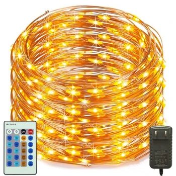 La prenda impermeable LED de Hadas cadena de luces garland 10/20/30/50m con control Remoto y adaptador de alimentación al aire libre de Navidad de la boda decoración