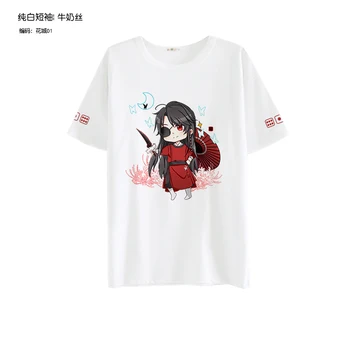 Anime Guan Tian Ci Fu Trajes Cosplay Hua Cheng, Xie Lian Cosplay de Camiseta de los Hombres Blanca Impreso de Manga Corta Camisetas Para Mujer CS300