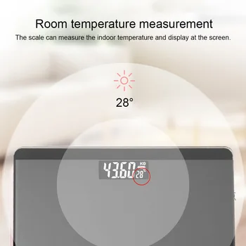 Electrónica inteligente Digital de Peso en Casa Piso Equilibrio de la Salud Digital LED cuarto de Baño Escala de Peso 26cm Con la Medición de la Temperatura