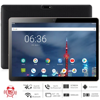 Nuevo Octa Core Tablet Pc de 10.1 Pulgadas Android 9.0 Google Play 4G LTE Teléfono Llamando Ficha Bluetooth WiFi Tabletas Mejores Regalos de Navidad