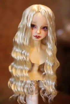 La imitación de mohair suave pelucas medio de la onda larga pelos disponible para 1/3 BJD MDD muñeca accesorios de la muñeca pelucas BJD pelos