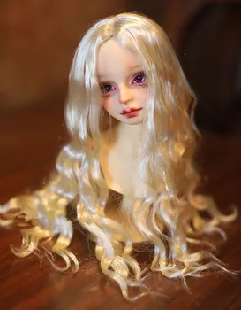 La imitación de mohair suave pelucas medio de la onda larga pelos disponible para 1/3 BJD MDD muñeca accesorios de la muñeca pelucas BJD pelos