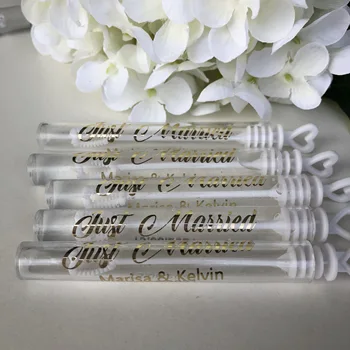Personalizado de la boda de la burbuja varita pegatinas personalizadas lámina de oro de las etiquetas transparentes ( Burbuja de botellas no incluidas)