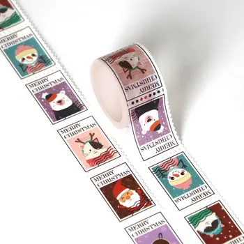 NUEVA 10pcs Decorativos más Amplio de la Navidad de la Vendimia Sellos de Washi Tapes Planificador de Scrapbooking Adhesivos Cintas adhesivas de Papelería Kawaii