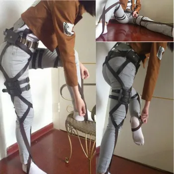 Unisex Ataque En Titán Shingeki No Kyojin Recon Cuerpo Arnés de Correas Hookshot Cosplay Disfraces de Halloween Ajustable Cinturones de conjuntos