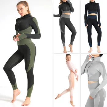 1set mangas Largas+sujetador+pantalones de las mujeres ropa de yoga sport conjunto de fitness roupas femininas conjuntos mujer Femenina Gimnasio se Adapte a Correr