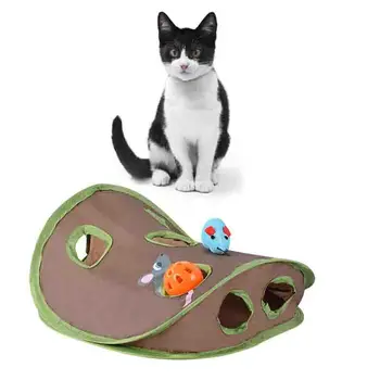 Inteligencia De Juguete Educativo De 9 Hoyos Túnel Gatos Juguetes Interactivos Ocultar Buscar Juego De Mouse Hunt Mascota Oculto Agujero Plegable Juguete Para Gato