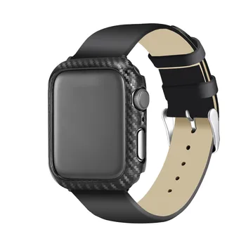 Marco de Fibra de Carbono Reloj de la Cubierta Para Apple Watch 44 mm 40 mm 42 mm 38 mm de Serie de Casos 5 4 3 2 1 Protectora Proteger Shell Parachoques