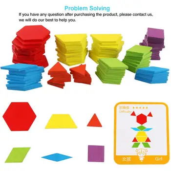 De Madera De Colores Patrón De Bloques Conjunto De Principios Educativa Montessori Tangram Juguetes Regalo Perfecto Para Los Niños Los Niños