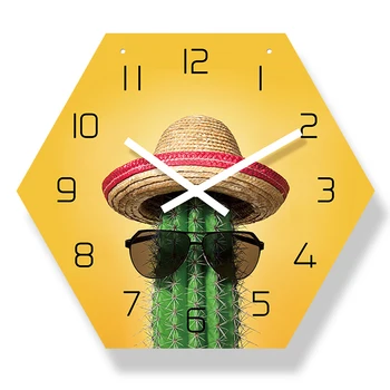 Reloj De Pared Simple, De Estilo Mediterráneo De Cactus Hermoso Diseño Moderno En La Decoración Navideña Para El Hogar Sala De Estar Reloj De Pared