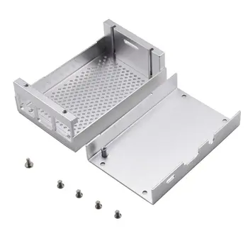 Para Raspberry Pi 4 Modelo B+ Caja De Aluminio Con Ventilador De Caja De Metal De Plata De La Caja Negra Para Raspberry Pi