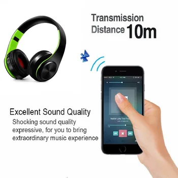 TOPROAD de Auriculares Inalámbricos Bluetooth Plegable Auriculares Estéreo con Micrófono Soporte de Radio FM TF Aux manos libres Ecualizador para Smartphone