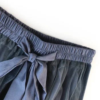 2020 de la Primavera Nueva coreana de Tul de la Falda de Tutu Falda de las Mujeres de Cintura Alta Falda Plisada Cosplay Falda Cinturón Elástico faldas saias jupe