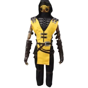 2018 Juego de Mortal Kombat X Escorpión Hanzo Hasashi Cosplay adulto traje conjunto completo hecho a medida traje