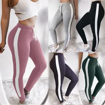 5 Colores Calientes De Las Mujeres Casual De Cintura Alta Pantalones De Yoga Mujer De La Aptitud De Las Polainas De Correr Gimnasio Crujir Pantalones Trajes Sportwear