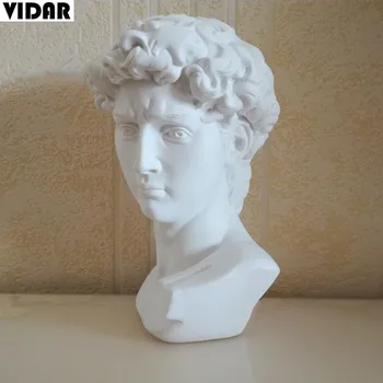 VIDAR de Alta Calidad de 15 cm de David Mini de Resina Imitación de Yeso de la Estatua Europea Cabeza de Decoración