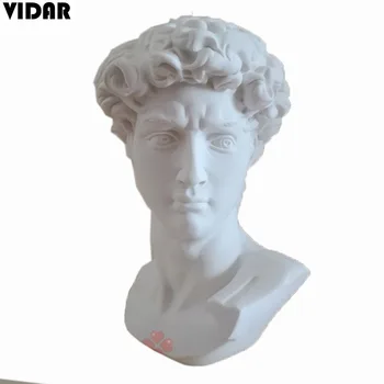 VIDAR de Alta Calidad de 15 cm de David Mini de Resina Imitación de Yeso de la Estatua Europea Cabeza de Decoración
