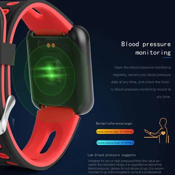 P68 Inteligente de la banda de reloj de la prenda impermeable IP68 smartwatch Dinámica de la frecuencia cardiaca el monitor de presión arterial para iPhone Android Sport Health watch