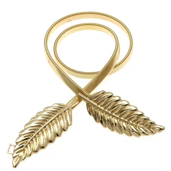 UKMOC T-etapa de la Joyería de los Accesorios de Moda Para las Mujeres de la Cintura Elástica de Oro de la Aleación de la Hoja de la Correa Vestido de Noche Faja