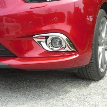 Para Mazda 6 2013 2016 2017 2018 Atenza Accesorios Delantera del Coche Luz de Niebla Cubierta de la Lámpara Recorte de ABS Cromado Coche Estilo etiqueta Engomada de la