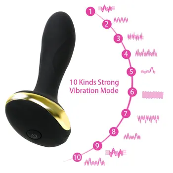 OLO de Silicona Anal Vibrador de 10 velocidades Impermeable Plug Anal Butt Plug Vibrador Masajeador de Próstata juguete del Sexo para los Hombres Gay Sexo de los Productos