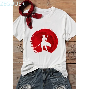 Mayorista de Ataque en Titán de Eren Jaeger dibujos animados camiseta de mujer divertida de verano de la camiseta de la ropa de las mujeres Turístico Promocional camiseta
