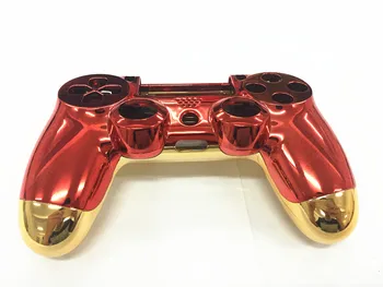 Vivienda completa forro exterior Cubierta de la caja de Botones Para PS4 de Sony Playstation 4 v1 Controlador Inalámbrico - Cromo Oro Rojo de Reemplazo
