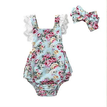 Niña bebé mameluco floral sin mangas vestido precioso algodón pijamas de verano