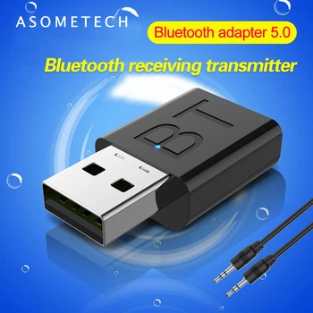 Bluetooth 5.0 Adaptador Transmisor Receptor para el Coche de Auriculares de Audio de TV Inalámbrico Emisor AUX Estéreo de alta fidelidad Bluetooth USB Adaptador