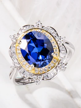 El zafiro, la gema Azul, anillos para las mujeres 925 de la plata esterlina, acessorios feminino, la boda de halloween, joyas uxury tienda Oficial