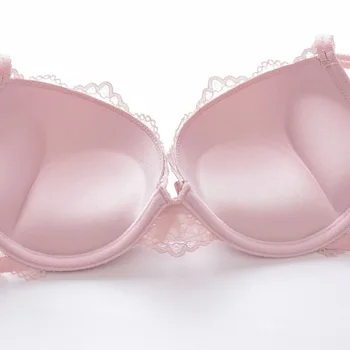 Sexy ropa interior femenina de encaje transparente bra y panty conjuntos de empuje hasta 2018 nueva 3/4 de taza ajustable de lencería de las tres cuartas partes