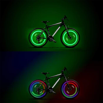 4PCS de Bicicletas de Luz LED de la Tapa de la Válvula del Neumático de la Bicicleta de Luz de Flash de Montaña, Bicicleta de Carretera, Bicicleta de Neumático de la Rueda de las Luces LED de la Lámpara de Neón de la Cubierta de la Rueda