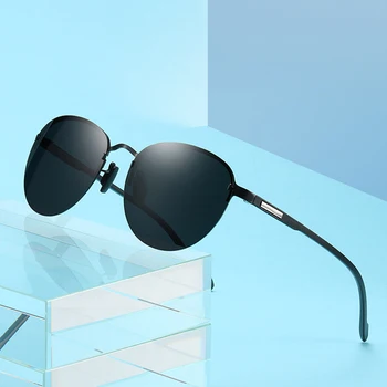2020 Nuevas Monturas Redondas Gafas de sol Polarizadas para Hombres y Mujeres, Espejo Azul de la Lente TR90 Pierna Protección UV400 Gafas de Sol S608