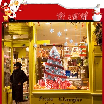 2020 Feliz Navidad Pegatinas de Pared de Cristal de la Ventana Festival de vinilos Santa Murales Año Nuevo Decoraciones de Navidad para la Decoración del Hogar